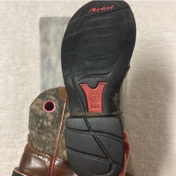 Ariat Fatbaby Cowboy Cowgirl Boots Calf Height Brown Pink Western Size 7.5 - Picture 2 of 12